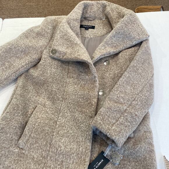 Kenneth Cole Women's Asymmetrical Pressed Boucle Wool Coat size small (c1) - Picture 6 of 9